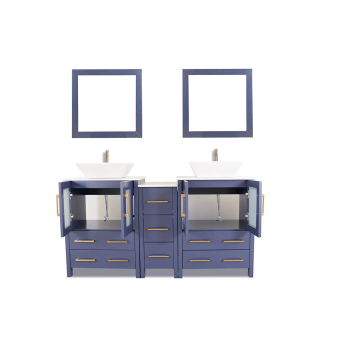 Brayden Studio® Mehara 60'' Double Bathroom Vanity with Engineered